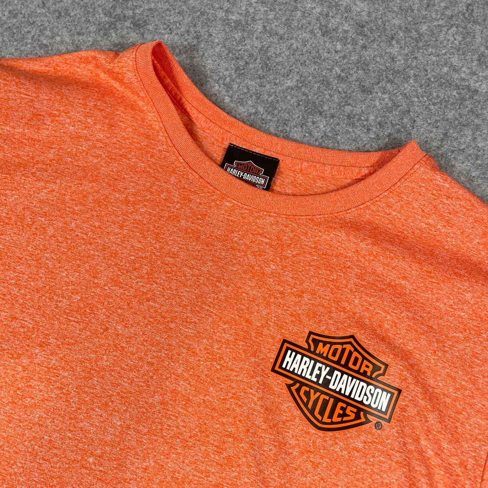 Harley Davidson Mens T-Shirt Medium Performance Nassau Bahamas Orange Heather